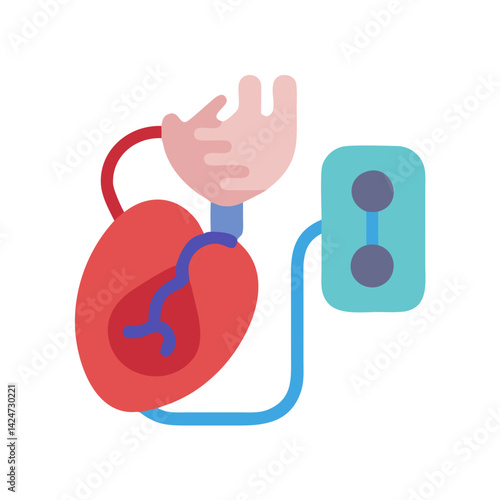 Kidney Dialysis Treatment: Medical Procedure Vector Icon Illustration