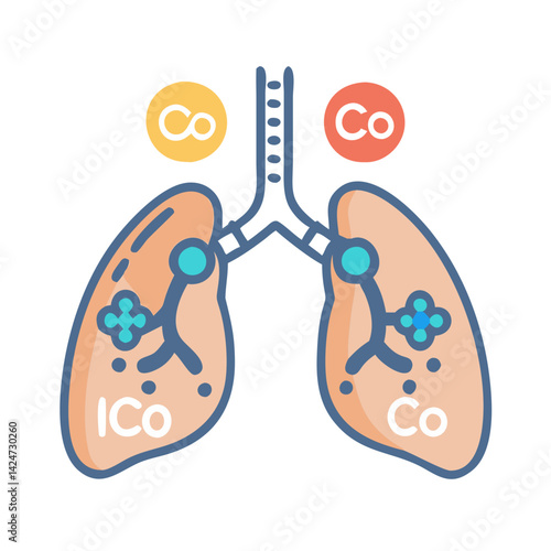 Lung Health and Carbon Monoxide: A Visual Icon