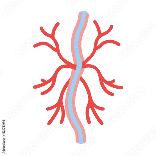 Stylized illustration of human blood vessels or plant roots