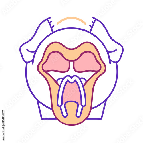 Cartoon Dog Illustration with Tongue Hanging Out