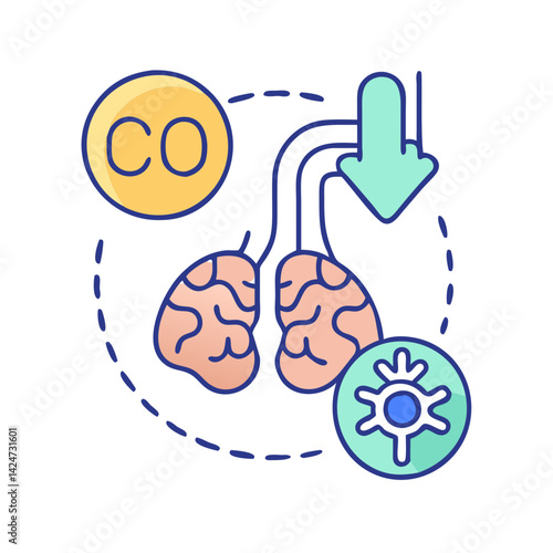 Impaired lung function icon representing respiratory illness damage