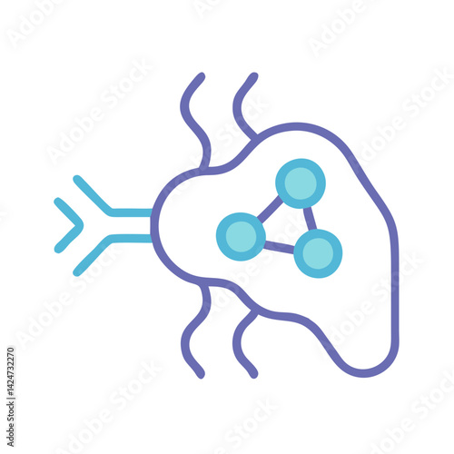 Cancer cell icon representing disease and research progress