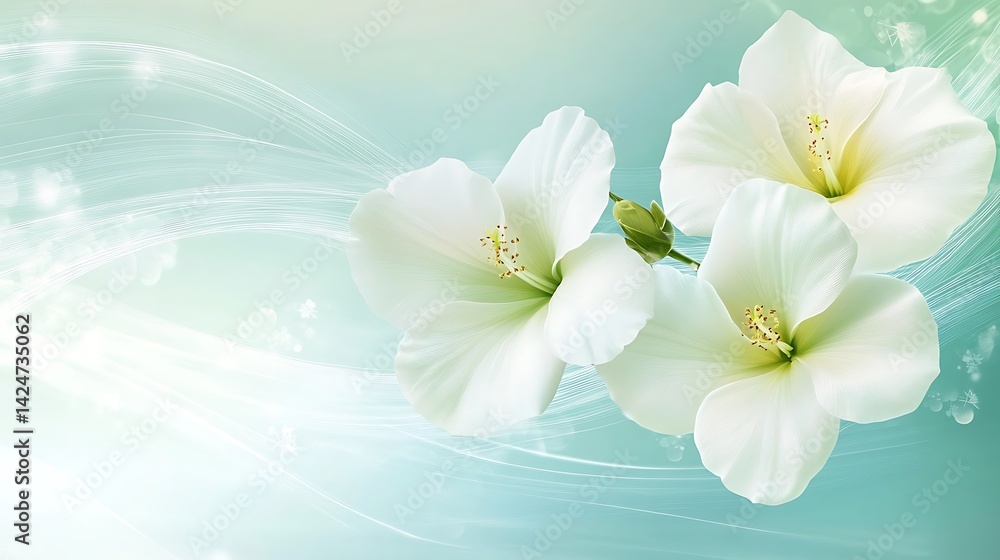 White Hibiscus Flowers with Soft Background. White Hibiscus Flowers with Soft Background.