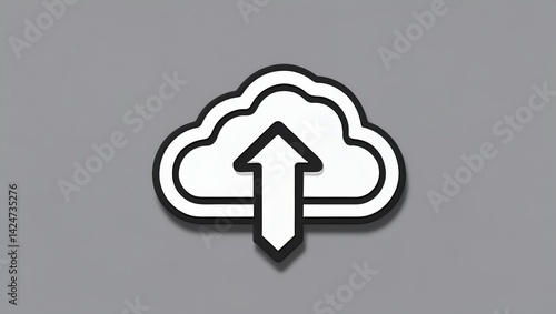Cloud download icon with downward arrow design