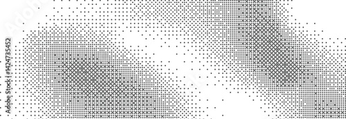 Pixelated bitmap gradient texture. Retro pixel art, black dither pattern, 8 bit background. Vector illustration