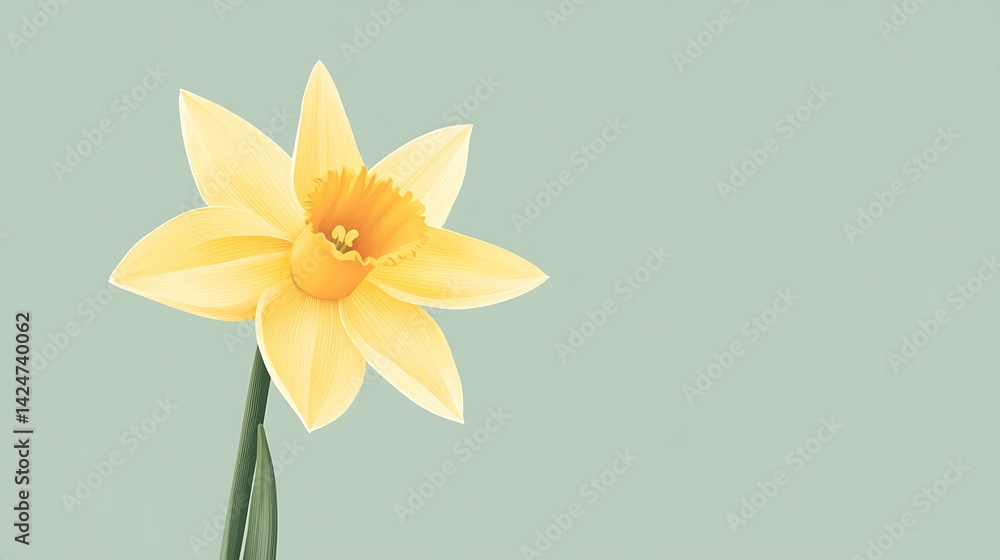 Fototapeta premium Yellow Daffodil Spring Flower.