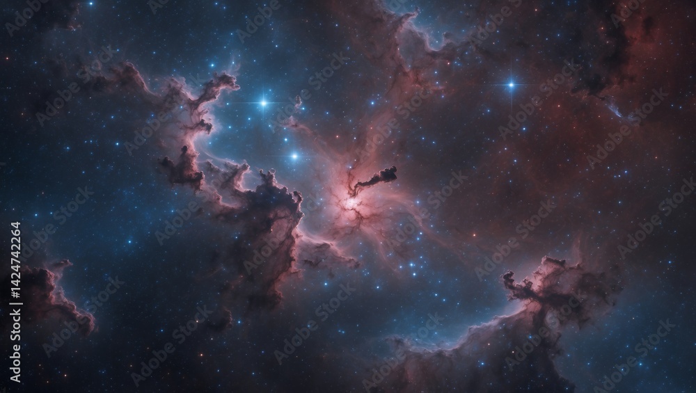 Fototapeta premium Ethereal beauty of a distant nebula in space