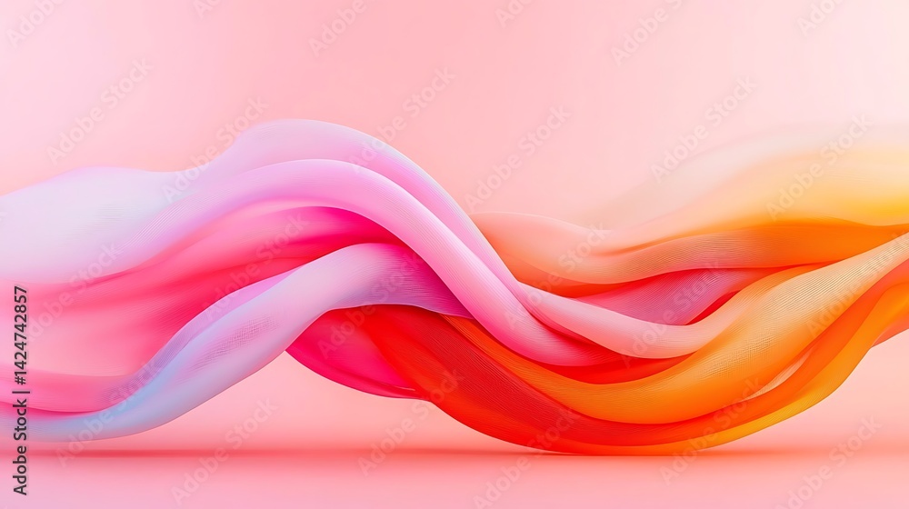Abstract Pink and Orange Sound Waves on Gradient Background Abstract Pink and Orange Sound Waves on Gradient Background
