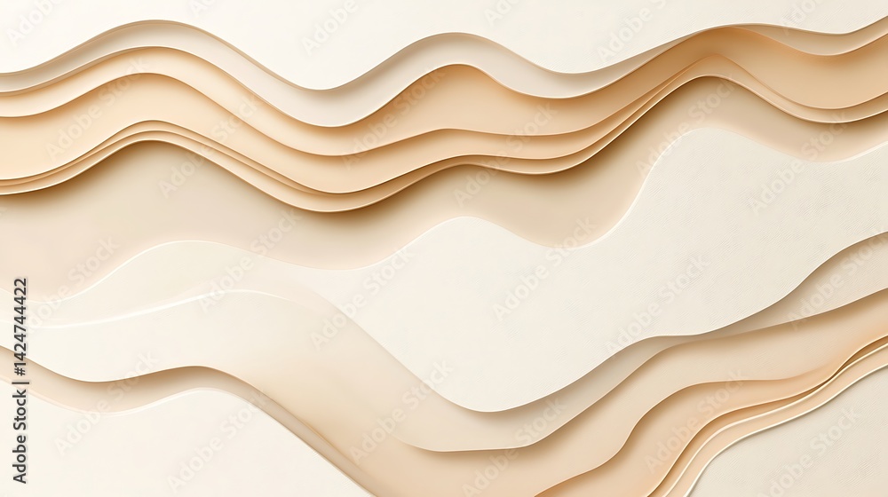 Obraz premium Abstract Beige Wave Layers.