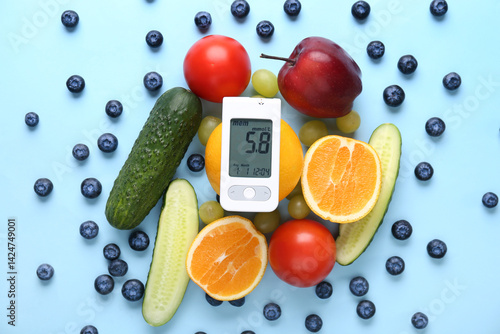 Glucometer with healthy foo...