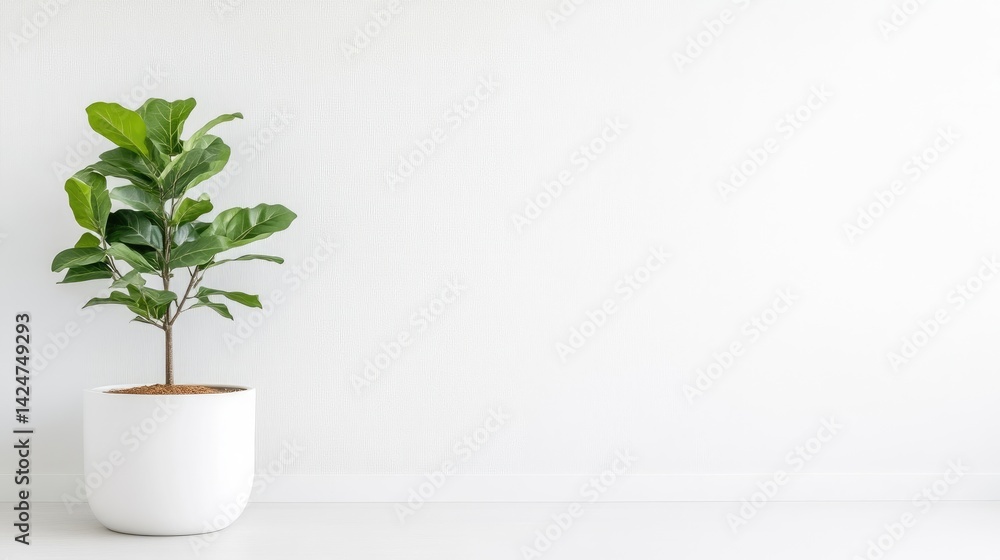 Minimalist plant in a white pot Minimalist plant in a white pot