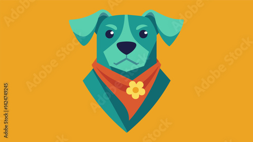 A dog bandana made from upcycled tshirts perfect for a casual walk in the park.. Vector illustration