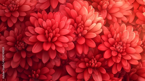 Red Chrysanthemum Flower Bloom.