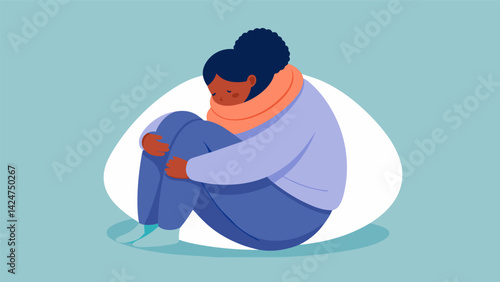 Curled up in a soft oversized sweater as they scroll through their favorite fitness blogs feeling rejuvenated and inspired.. Vector illustration