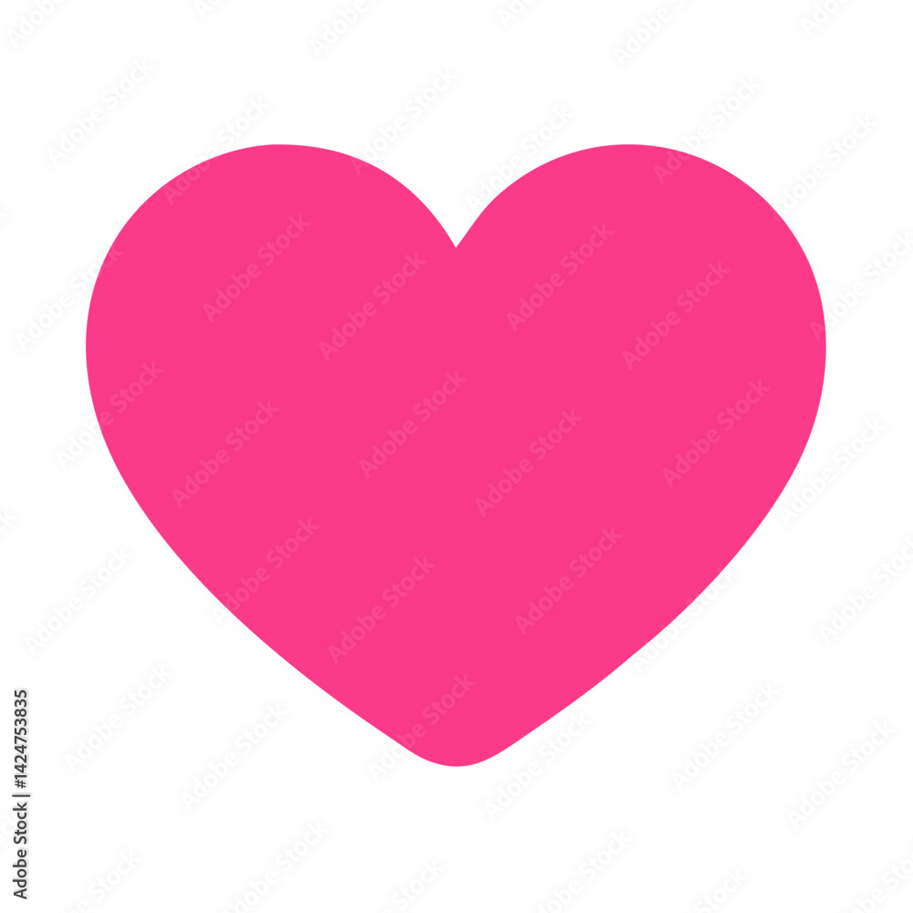 Vibrant Pink Heart Shape Symbolizing Love and Affection in a Playful Design Vibrant Pink Heart Shape Symbolizing Love and Affection in a Playful Design