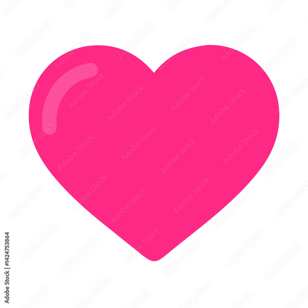 Vibrant Pink Heart Shape Symbolizing Love and Affection in a Playful Design Vibrant Pink Heart Shape Symbolizing Love and Affection in a Playful Design