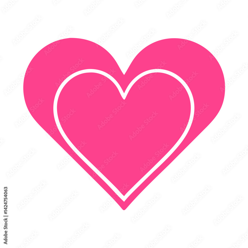 Vibrant Pink Heart Shape Symbolizing Love and Affection in a Playful Design Vibrant Pink Heart Shape Symbolizing Love and Affection in a Playful Design