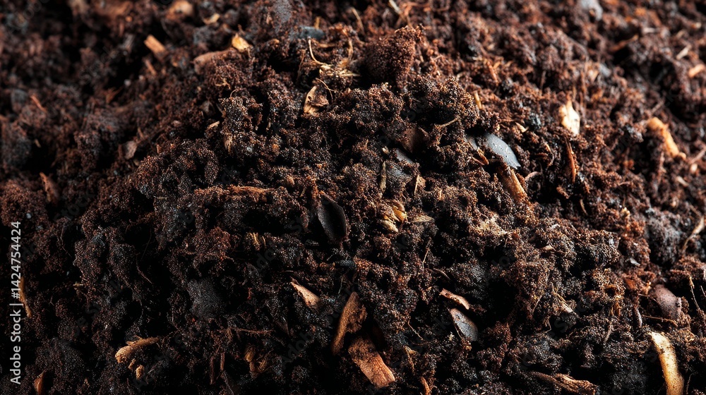 Organic compost material texture background Organic compost material texture background