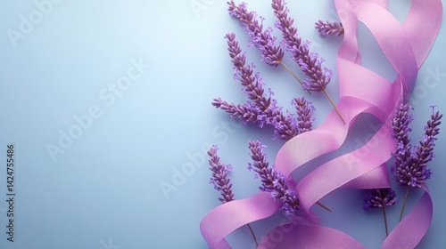World Cancer Day concept. Hope. Lavender ribbon.