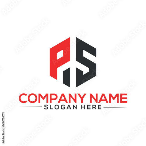  ps Letter modern Logo Design Vector. Minimal ps logo template background in illustrator