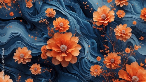 Stunning abstract ink texture created by generative ai