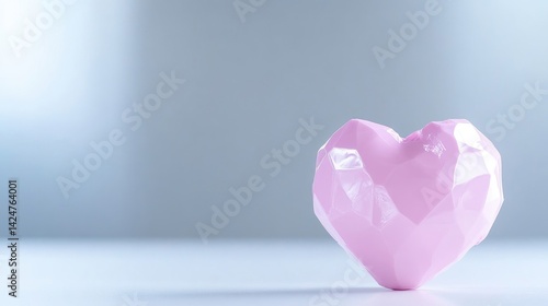 Soft pink heart, geometric design