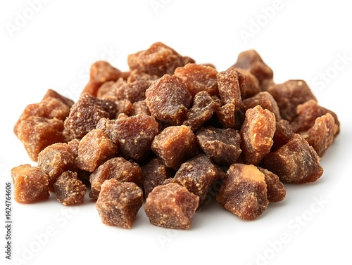 Wallpaper Mural A close-up shot showcases a pile of delicious and nutritious dried mango chunks against a clean white background. Torontodigital.ca