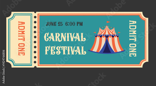 Circus tickets Magic show entrance vintage paper ticket festival entertaining