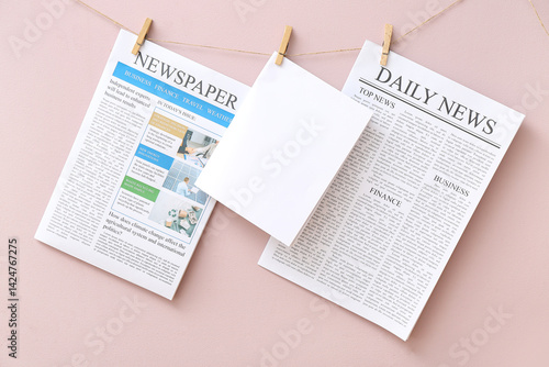Newspapers and blank sheet ...