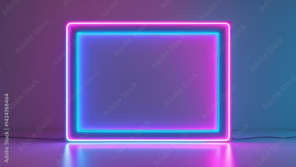Vibrant neon lights create dynamic energy frame Vibrant neon lights create dynamic energy frame