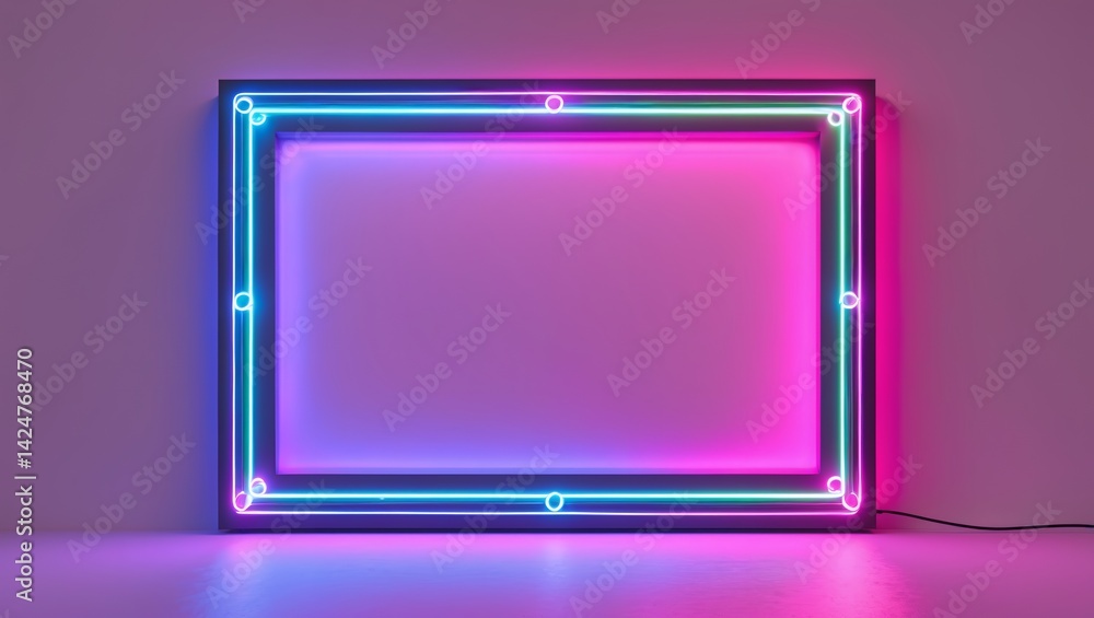 Vibrant neon lights illuminate dynamic frame edges