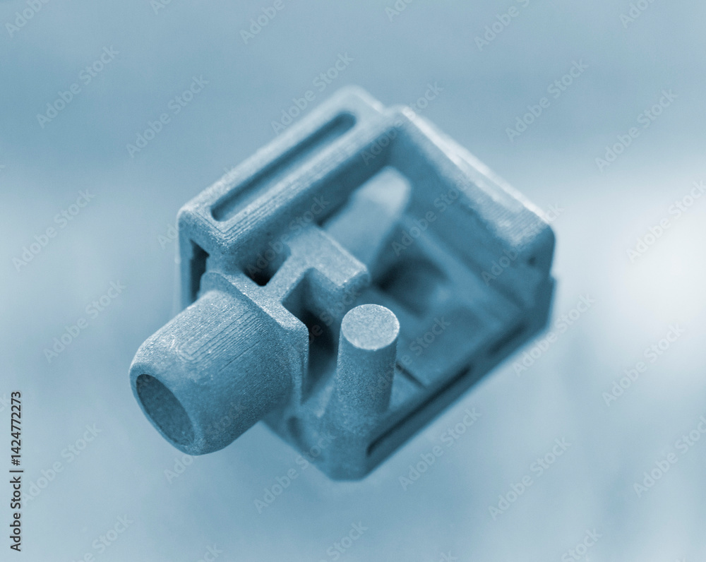 Metal object printed on 3D printer from metal powder Model created on 3D printer