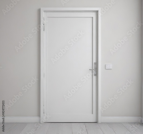 Crisp white door  closed  minimalist handle detail    apartment design   contemporary   white wood door