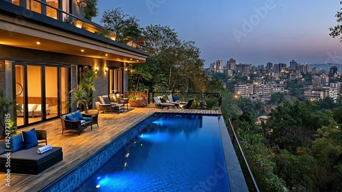 Luxury Villa with Infinity Pool and City View