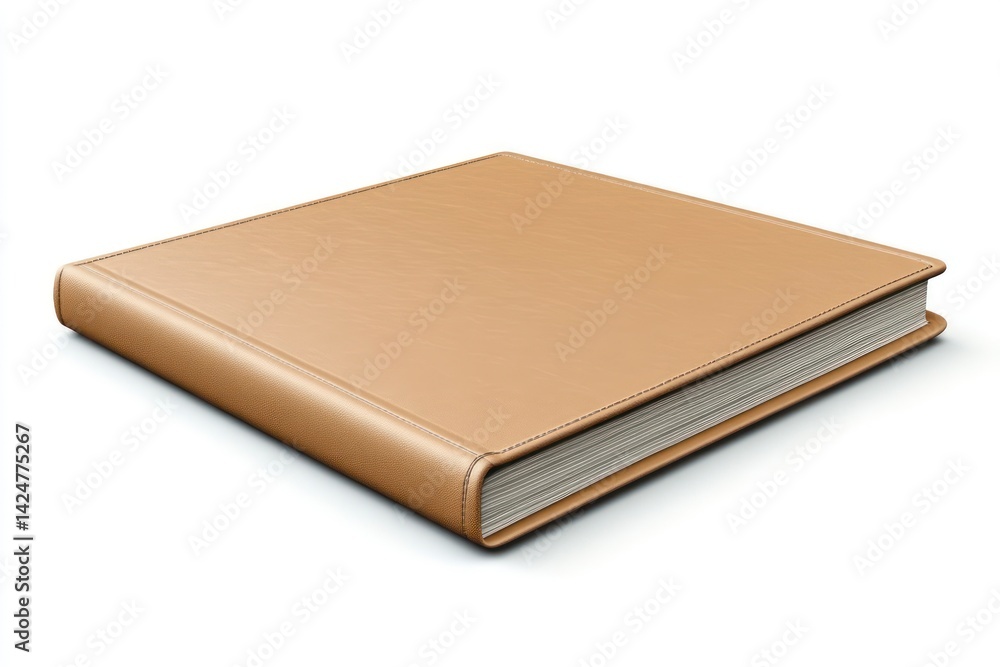 Leather Bound Book with Stitched Edges on White Background Ideal for Education Literature a Leather Bound Book with Stitched Edges on White Background Ideal for Education Literature a