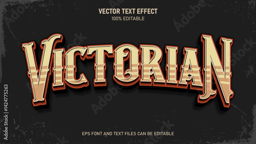 Victorian text style editable text effect