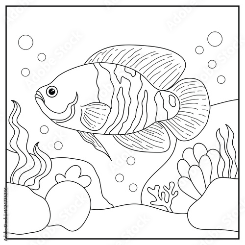 Oscar Fish coloring pages for kids.
