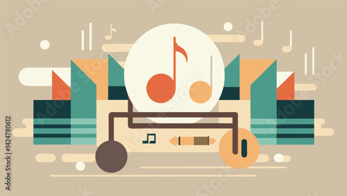 A minimalist modern design with clean lines and neutral colors to maintain focus on the music. Vector illustration