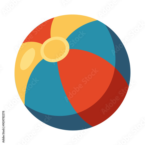 Beach ball for summer activities and swimming. Cartoon style isolated vector illustration on white background.