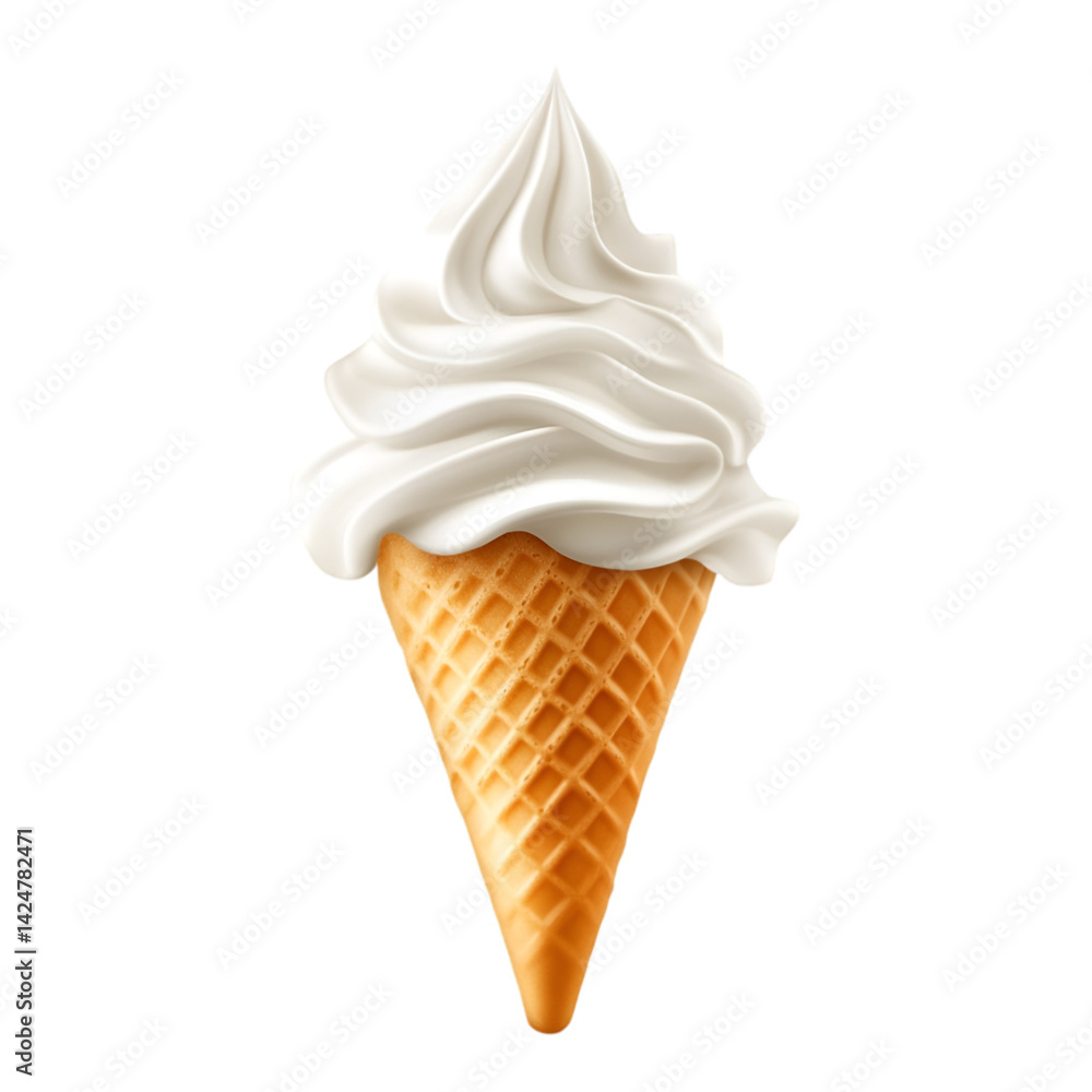 Creamy Vanilla Soft Serve Ice Cream Cone Delicious Dessert Treat Creamy Vanilla Soft Serve Ice Cream Cone Delicious Dessert Treat