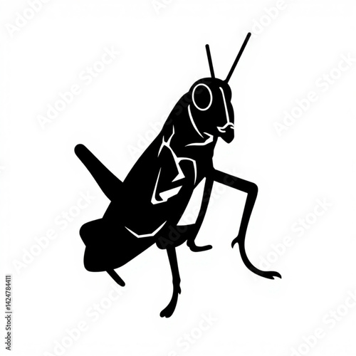 Silhouette of a grasshopper insect create with generative ai