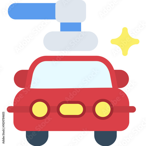 Car with a polisher Flat Icon
