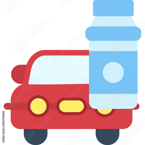 Car with a wax applicator Flat Icon