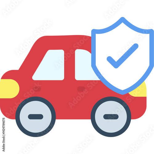 Car with a fabric protector Flat Icon