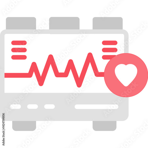 Cardiology Machine Flat Icon