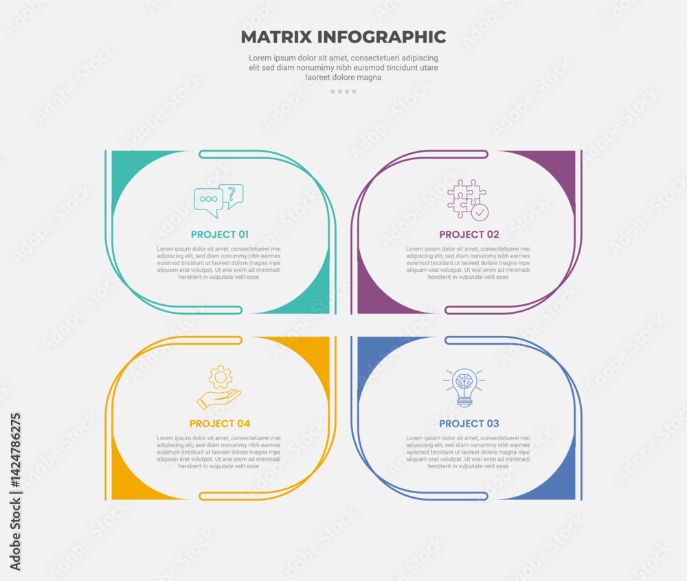 matrix grid structure infographic outline style with 4 point template with creative round shape with leaf shape for slide presentation vector matrix grid structure infographic outline style with 4 point template with creative round shape with leaf shape for slide presentation vector