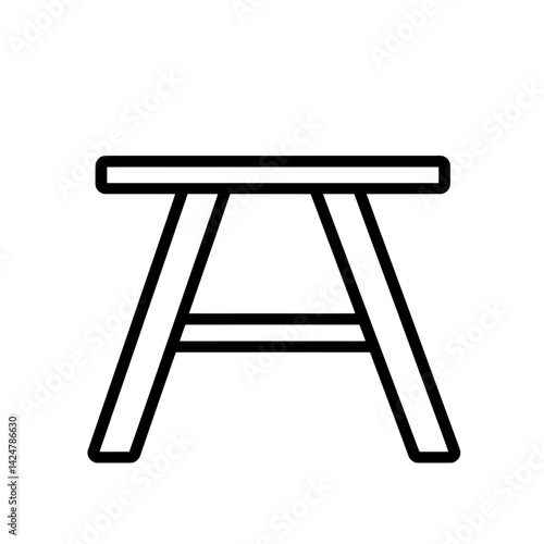 Minimalist sawhorse icon representing a simple, functional design suitable for various construction and crafting projects