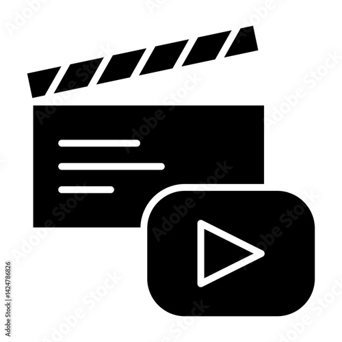 Multimedia icon in glyph style
