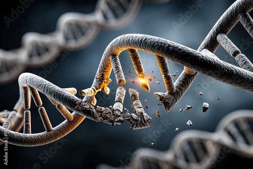 Obraz na płótnie Impact of alcohol and smoking on dna structure and health, biology concept w salonie