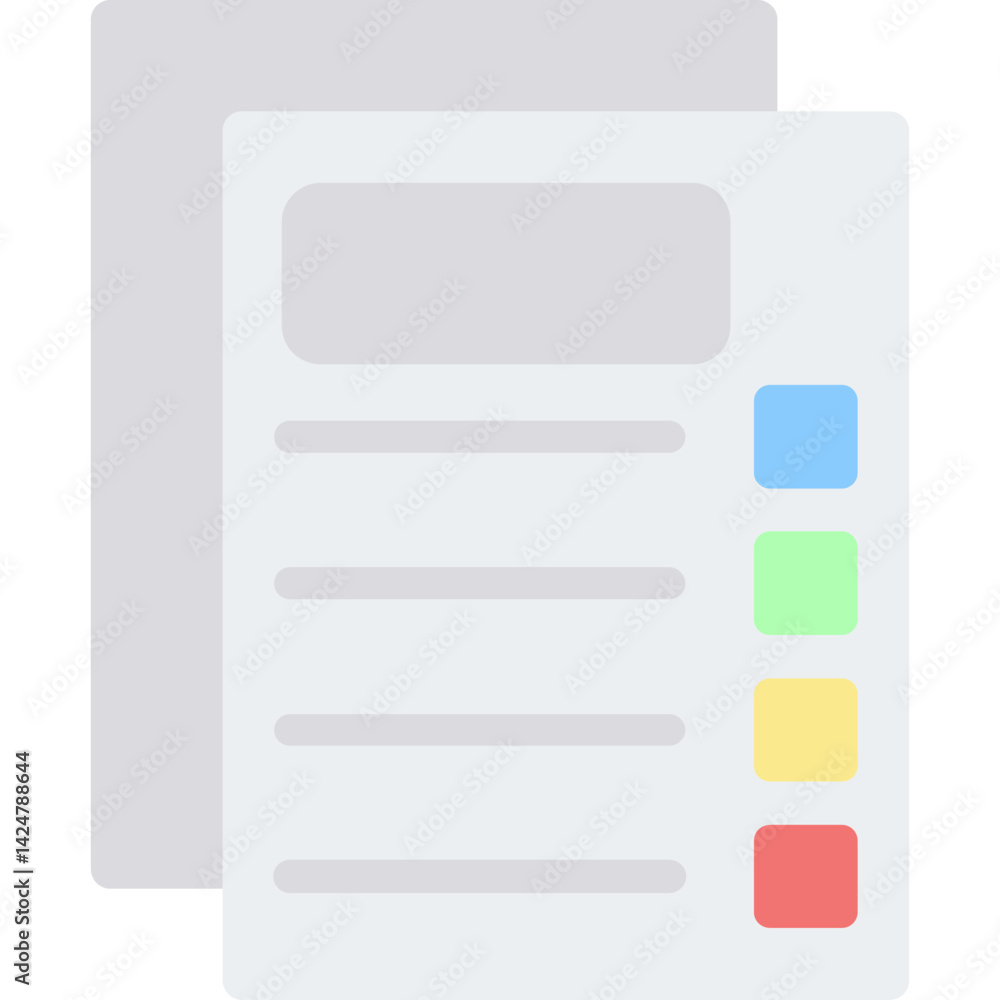 Info Sheet Flat Icon Info Sheet Flat Icon